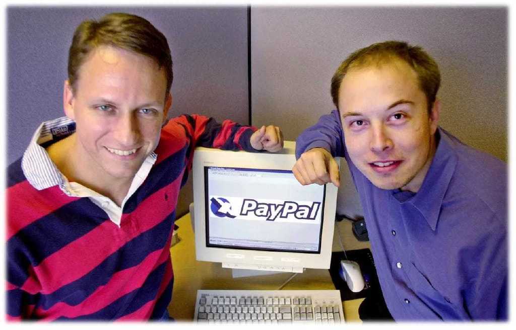 蒂尔与马斯克(2000年代初PayPal被eBay收购时)