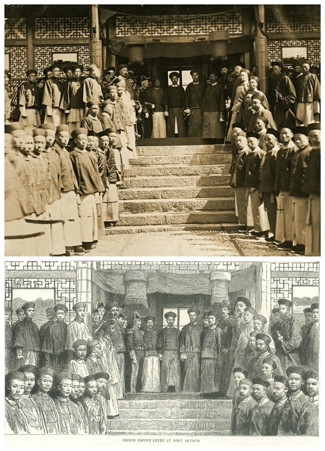 这组为合影原照及外文杂志上铜板画印刷品，当时照片印刷，需用铜版刻蚀刊印