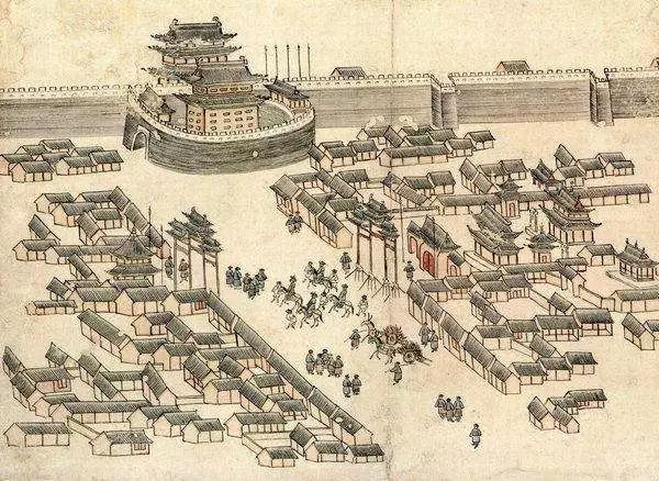 描绘朝鲜使臣向清朝朝贡的《燕行图》(局部)